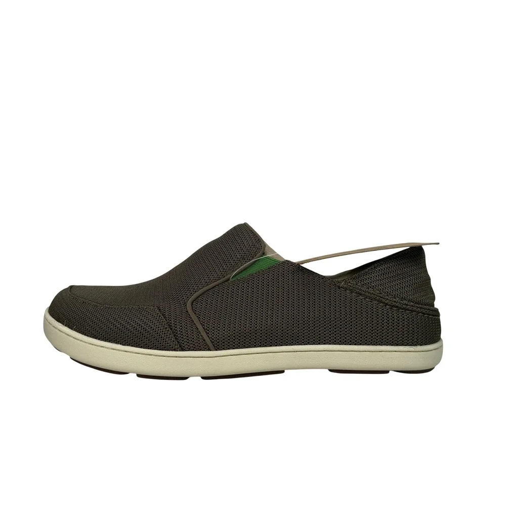 OluKai Nohea Mesh Slip On Shoes Mens 11.5 Mustang Lime Peel Comfort Casual 10188